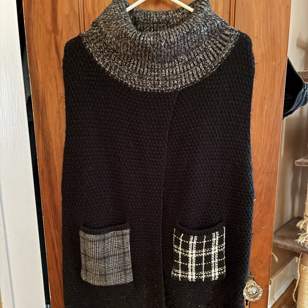 Desigual Black Knit Poncho